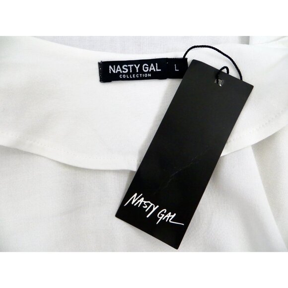 NEW! Nasty Gal Floral Embroidered Open Front Cardigan Kimono White SZ S, L - Picture 6 of 7